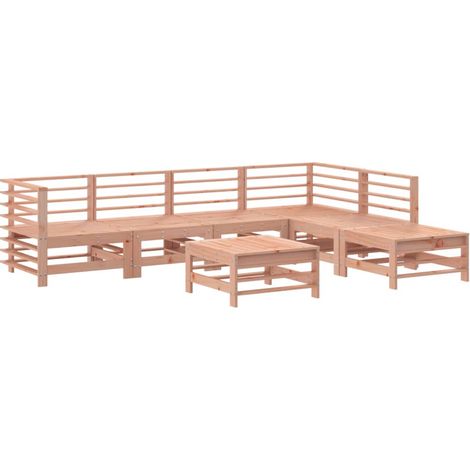 Juego de muebles de jardín 7 pzas madera maciza abeto Douglas vidaXL (1/5)