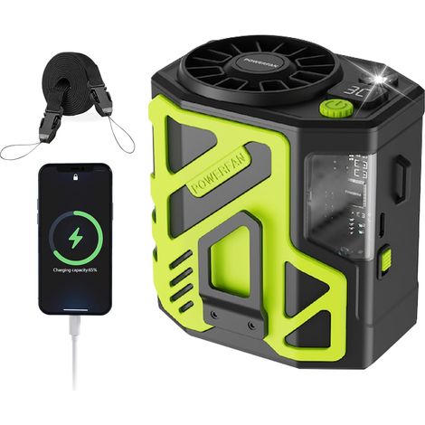Ventilatore da cintura, personale, 6000 mAh, 3 velocità, ventilatore da cintura per camicia, a clip, raffreddamento, condizionatore d'aria, corpo fresco, soffia, dispositivo freddo, ricaricabile (1/5)