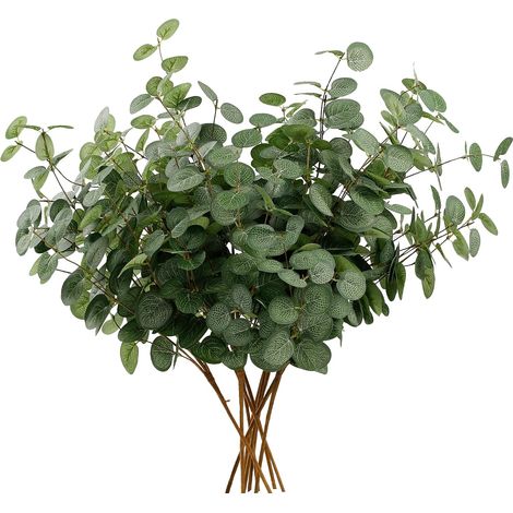 Lot de 6 Bouquets de Fleurs d'eucalyptus artificielles, tiges d'eucalyptus artificielles, Branches de Feuilles, Plantes artificielles en Soie synthétique pour Arrangement Floral, décoration de (1/5)