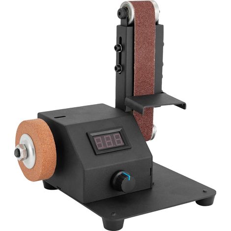 Mini Meuleuse à Bande, 350W de Puissance, Polyvalente pour Métal et Bois, noir (1/2)