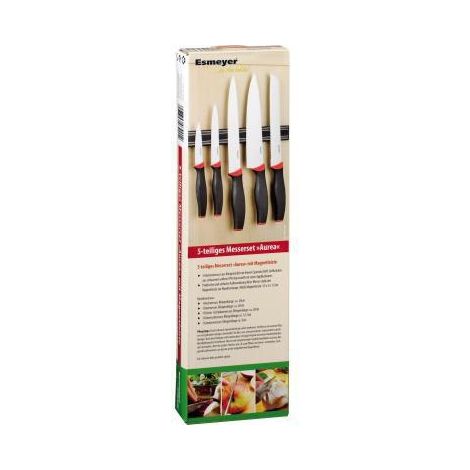 Esmeyer Messerset AUREA 291-423 5teilig Magnetleiste schwarz/rot (1/4)