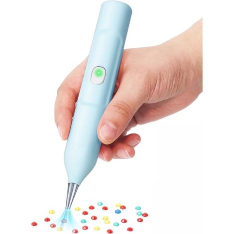 Stylo électrique pour peinture diamant - Stylo pour peinture diamant - Stylo pour projets de loisirs créatifs - Rechargeable via USB-C bleu (1/5)