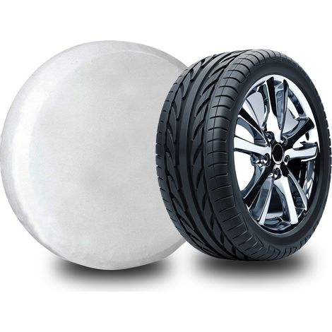 28 Zoll Universal-Reifenabdeckung, wasserdicht, trocken, für Anhänger, Wohnmobil, SUV, LKW, Weiß (1/5)