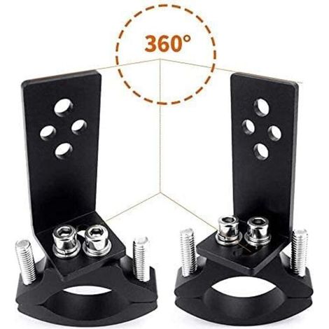 Lot de 2 colliers de serrage pour tube de fourche de moto - Installation horizontale/verticale - Montage de barre lumineuse LED - 22 mm-36 mm (1/3)