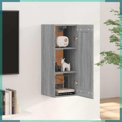 817451 Armoire murale Sonoma gris 35x34x90 cm Bois d'ingénierie (1/5)