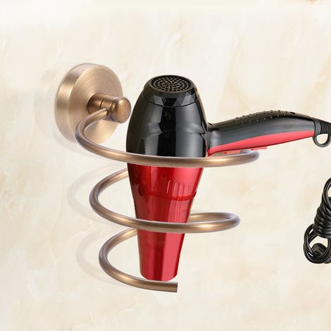 Retro-Wandhalterung für Haartrockner aus massivem Messing, Badezimmerregal, Wandhalterung für Organizer (1/5)