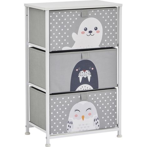 Arctic 3 Drawer Storage Chest - L29 x W40 x H19 cm