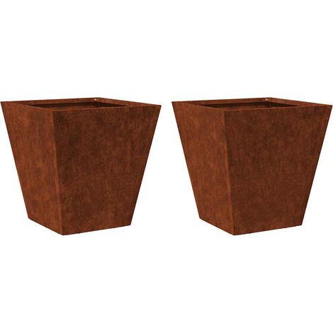 Jardinières 2 pcs  Bac à fleurs 30x30x30 cm acier résistant aux intempéries (1/5)