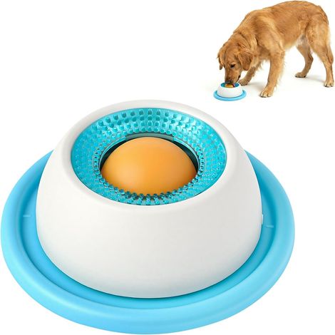 Jouet à lécher pour chien, balle à lécher antidérapante / bol à lécher pour chiens, jouet puzzle interactif et distributeur lent de friandises liquides, apaisant et anti-anxiété pour chiens de petite (1/5)