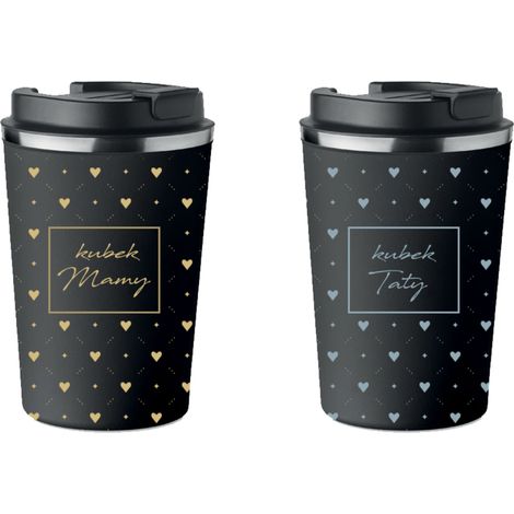 Set di 2 tazze termiche premium regalo MAMMA PAPÀ 350 ml KT069 (1/5)