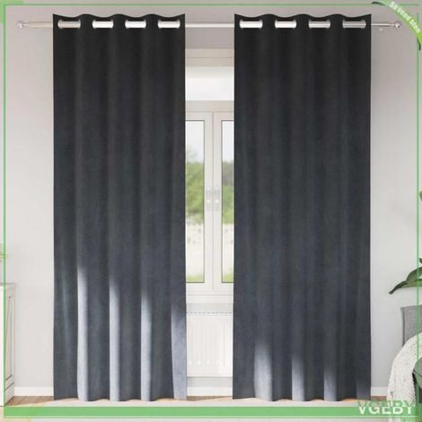 4107255 Rideaux occultants 2 pcs Gris clair 140 x 225 cm Velours (1/5)
