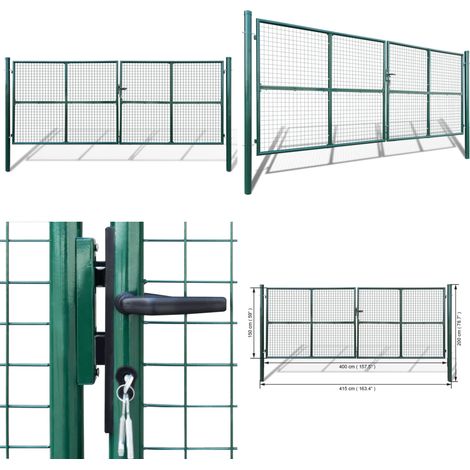 Gartentor 415x200 cm / 400x150 cm - Gartentor - Zaun - Doppeltore - Metalltor - Stahltür - Home & Living (1/4)