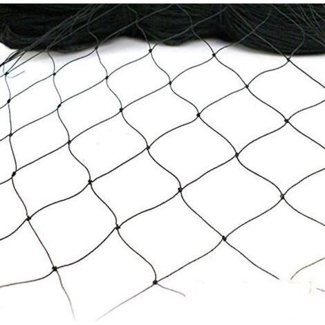QORVA-Filet anti-oiseaux, filet de jardin, filet anti-oiseaux, filet pour volière, 15 x 7,5 m, nylon noir, sans nœuds, maille 2,5 x 2,5 cm, fournitures de jardinage (1/3)