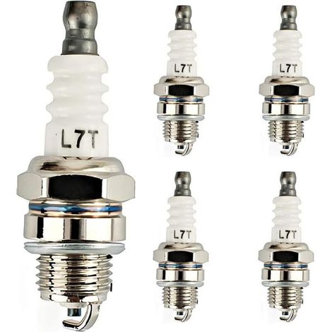 Pièces Bougie d'Allumage L7T Tronçonneuse Tondeuse à Gazon Petit Moteur Accessoire Pièces Compatible Bougies d'Allumage de Rechange pour Débroussailleuses et Tronçonneuses Remplace (1/4)
