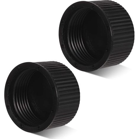 lasuroa Lot de 2 Bouchon et Joint de Vidange avec 2 Joints d'Étanchéité, Bouchon de Vidange Filtre à Sable Piscine en Plastique pour Pièces de Filtre de Piscine Spa Piscine (Noir) (1/5)