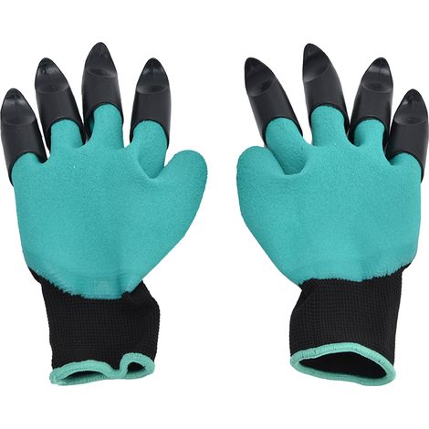 Professionelle Gartenhandschuhe mit Krallen aus ABS-Kunststoff, 4 robuste Krallen, Material aus PU und Baumwolle, Einheitsgröße, Paar Handschuhe zum Gärtnern, Pflanzen und Unkrautjäten (1/5)
