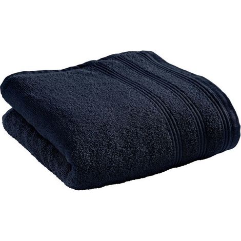Serviette de toilette - COTON PUR - Spa 50 x 100 cm - 400 g/m² - 100% coton - Bleu Nuit (1/4)