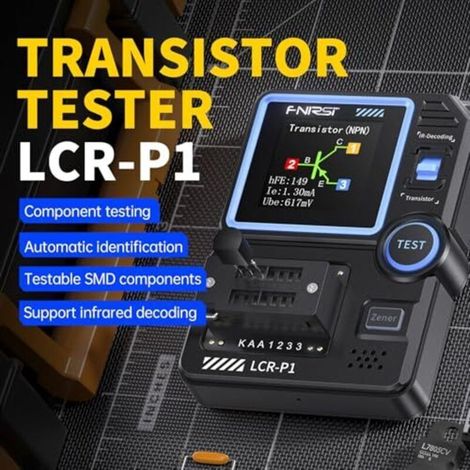 Testeur de transistors LCR P1, LCR-P1, écran graphique 1,44 pouce, testeur de condensateurs ESR, porte-composant remplaçable, convient aux transistors, inductances, condensateurs et d