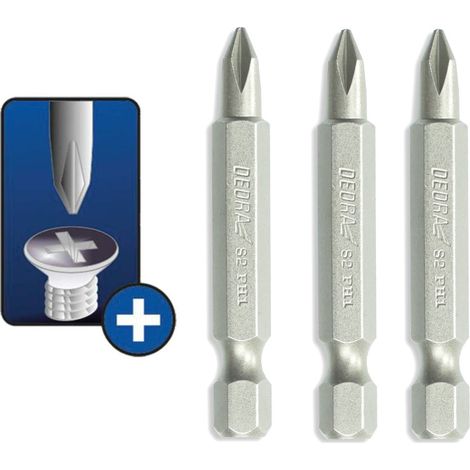 Juego de 3 puntas para destornillador PH 2x50 mm