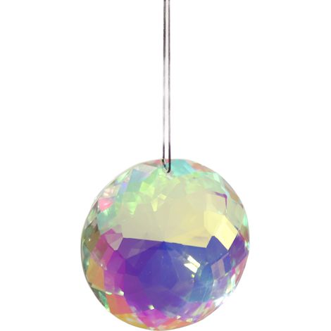 Pendentif prisme attrape-soleil avec cordon, cristal poli suspendu, créateur d'arc-en-ciel pour accessoires photo de fenêtre, décoration colorée (1/5)