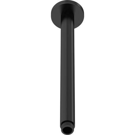 Round Ceiling Mount Shower Arm - 300mm - Matt Black