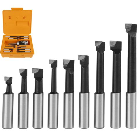 1 jeu d'accessoires pour fraiseuse MT2 M10 F1 -12 : tête d'alésage 50 mm avec 9 barres d'alésage de 12 mm (1/5)