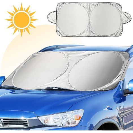 Pare-Soleil Voiture pour Pare-Brise Avant, Pare-Soleil pour Pare-Brise Anti-UV et Isolation Thermique, Pare-Soleil Pliable pour Voiture Adapté à la Plupart des Véhicules, Argenté 160 x (1/5)