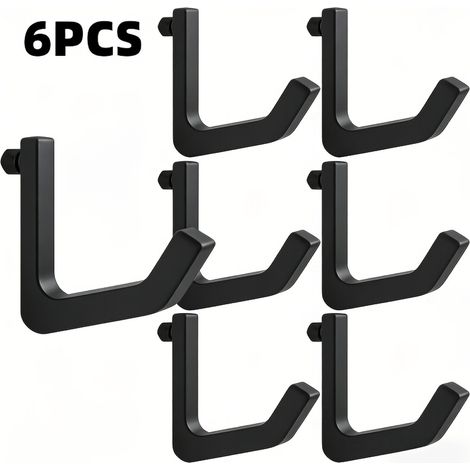 6 Crochets robustes et durables pour racks à ouverture de 10,3mm Grande capacité de charge, mural, finition brossée, idéal pour le stockage, le garage et les solutions de rangement. (1/5)