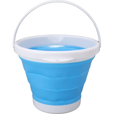 5L lave-linge à ultrasons transportable USB seau pliable machine à laver pour bébé sous-vêtements chaussettes bleu (1/5)