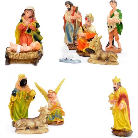 Christmas Nativity Scene Set 12pcs Xmas Decorations Movable Individual Figures (1/5)