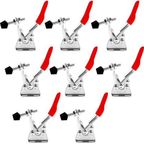 8 Stück Kniehebelspanner Schnellspanner Edelstahl Push Pull Toggle Clamp Horizontal Verstellbare Knebelklemme Werkbank für Schleifwerkzeugbau, Holz- und Metallverarbeitung (1/5)