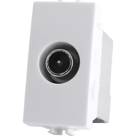 Presa tv passante compatibile con vimar plana connettore maschio prese da incasso per moduli bianco (1/3)