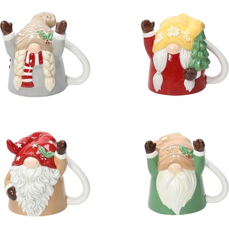 1 Pezzo Tazza Tazzone Latte Natale UP & DOWN Gnomi 300 cc 4 Modelli (1/3)