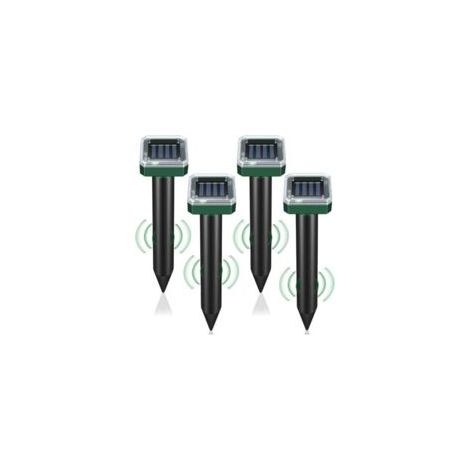 Juego de 4 repelentes solares para ratones, repelentes ultrasónicos para exteriores y repelentes de serpientes para césped y jardines - Crezuo