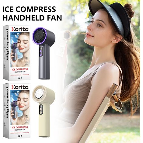 Cooling Handheld Fan, Beige, Summer Portable Small Rechargeable Turbine Mini Fan - Roland Gray -- BIEMMEDUE (1/5)