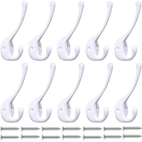 CCYKXA Coat Hooks for Wall - Heavy Duty Hanger (10 Pack), Premium Wall Hooks, Rustproof Metal Wall Hooks, Clothes Hat Hooks for Hallway, Entryway