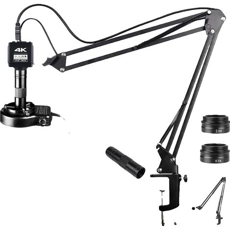 Telecamera per microscopio industriale, risoluzione 4K, zoom 215X, supporto pieghevole 150XOBL, IMX678 (1/2)