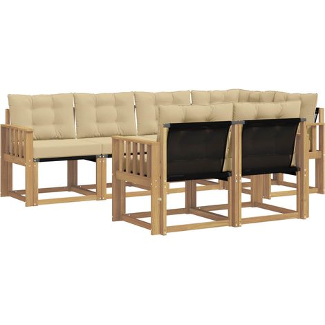 Outdoor Sofa Set with Cushion 7 pcs White and Beige vidaXL (1/5)