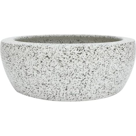 Vasque à poser ronde grise, Φ41x14 cm, en céramique.