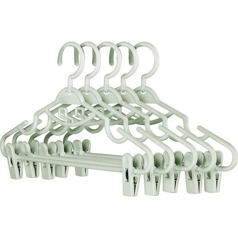 Lot de 5 cintres à pinces pour jupes JK (verts) (1/4)