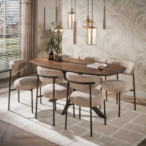 Table à manger danoise ovale 180cm en bois massif HIZA (1/5)