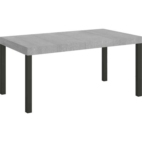 Tavolo Allungabile 130-390x90x77 cm Everyday Premium Cemento Gambe Antracite