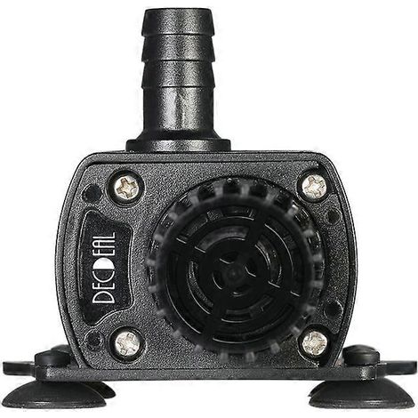 Pompe à eau submersible Decdeal Mini DC12V 10W 400L/h sans balais avec tête de 400 cm (raccord femelle 5,5 x 2,1 mm) et fonction de réglage du débit. (1/4)