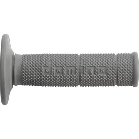 Poignées Domino tout-terrain monobloc ultra souples (22+25 mm, longueur 120/123 mm) sans trou, couleur grise (1/3)