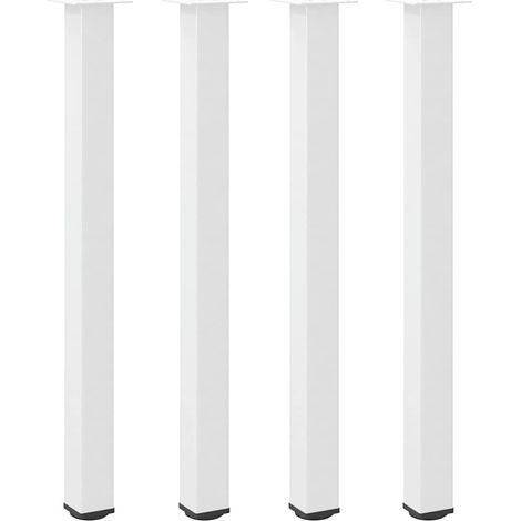 Lot de 4 pieds de table de bar réglables 110-112 cm design moderne salon cuisine en acier blanc (1/5)