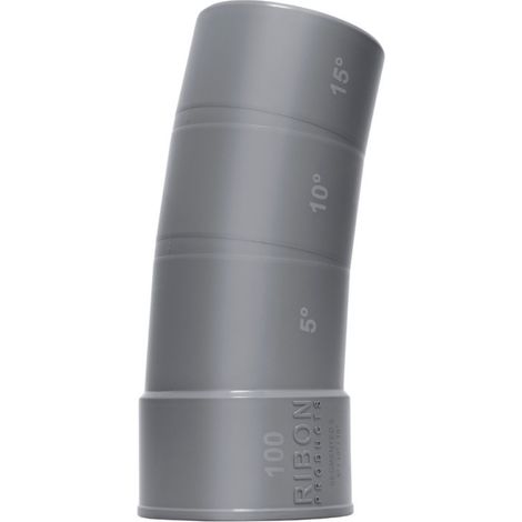 Codo PVC 100 mm multiángulos 5°/10°/15° separable macho hembra (1/5)