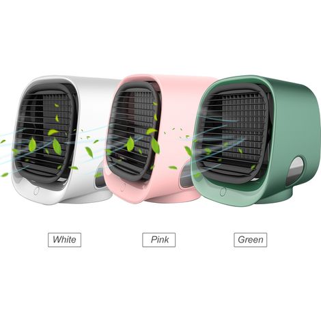 300-ml-Tischventilator mit Klimaanlage und USB-Anschluss, kleine Größe, 3 Geschwindigkeitsstufen, ideal für Zuhause, Büro oder Schlafzimmer. (1/4)