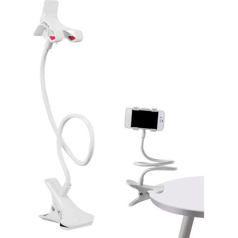 Gooseneck Mobile Phone Holder, Gooseneck Phone Holder for Bed, Stable, Adjustable, Flexible Support, Multifunctional Clamp for Bed, Table (1/5)