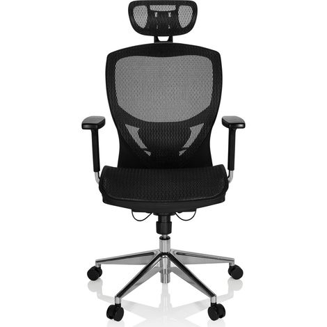 [GEBRAUCHT] B-Ware hjh OFFICE Bürostuhl Drehstuhl VENUS ONE Netzstoff schwarz mit Armlehnen (1/2)