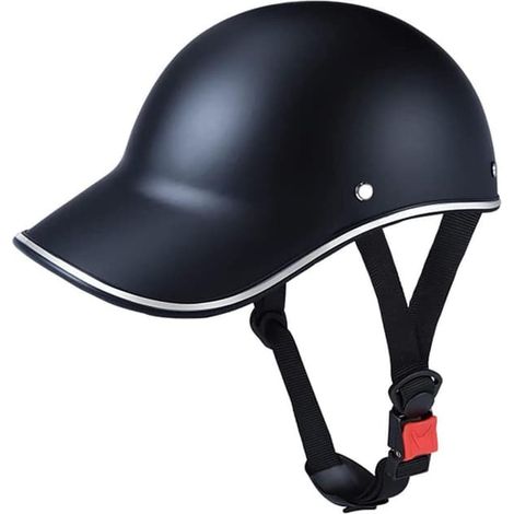 Casque de moto demi-jet léger style casquette de baseball rétro, homologué DOT, style vintage, à visage ouvert, pour scooter, moto, quad, moto de route et cyclomoteur. (1/5)